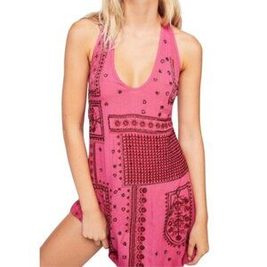 Free People Raspberry Country Nights Embellished Beaded Slip Dress Size Medium
